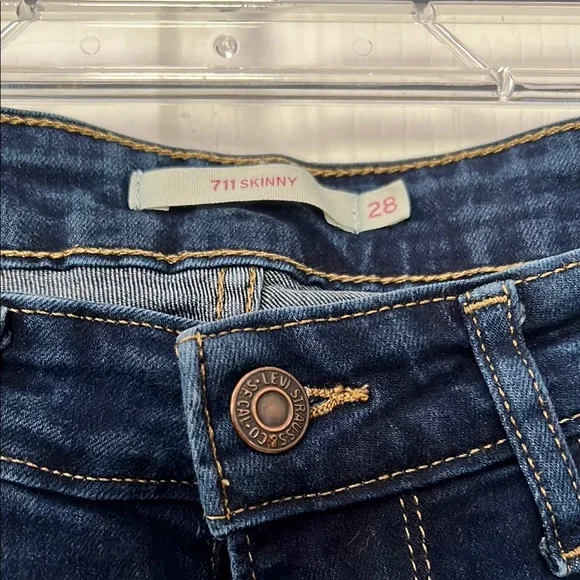 Levi's 711 Blue Skinny Jeans size 28 - Picture 3 of 5